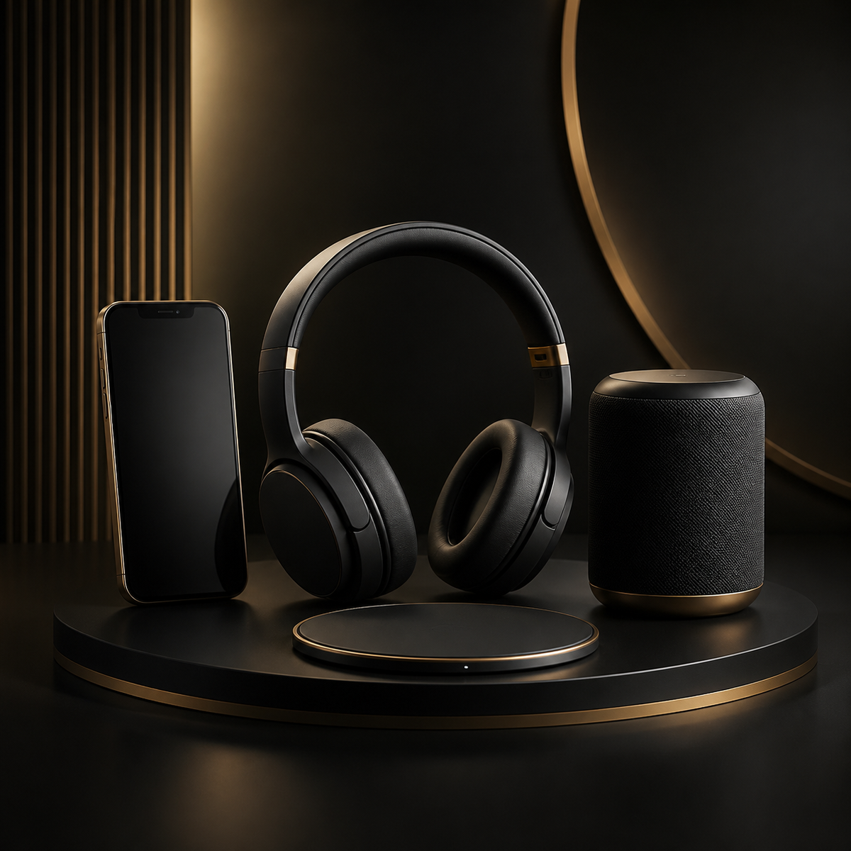 Premium electronics collection featuring modern audio and charging devices