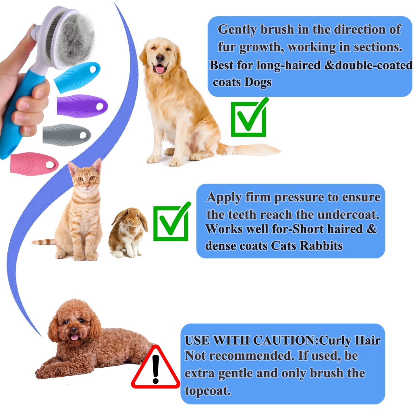 Self-Cleaning Slicker Brush – Easy Deshedding for Cats & Dogs