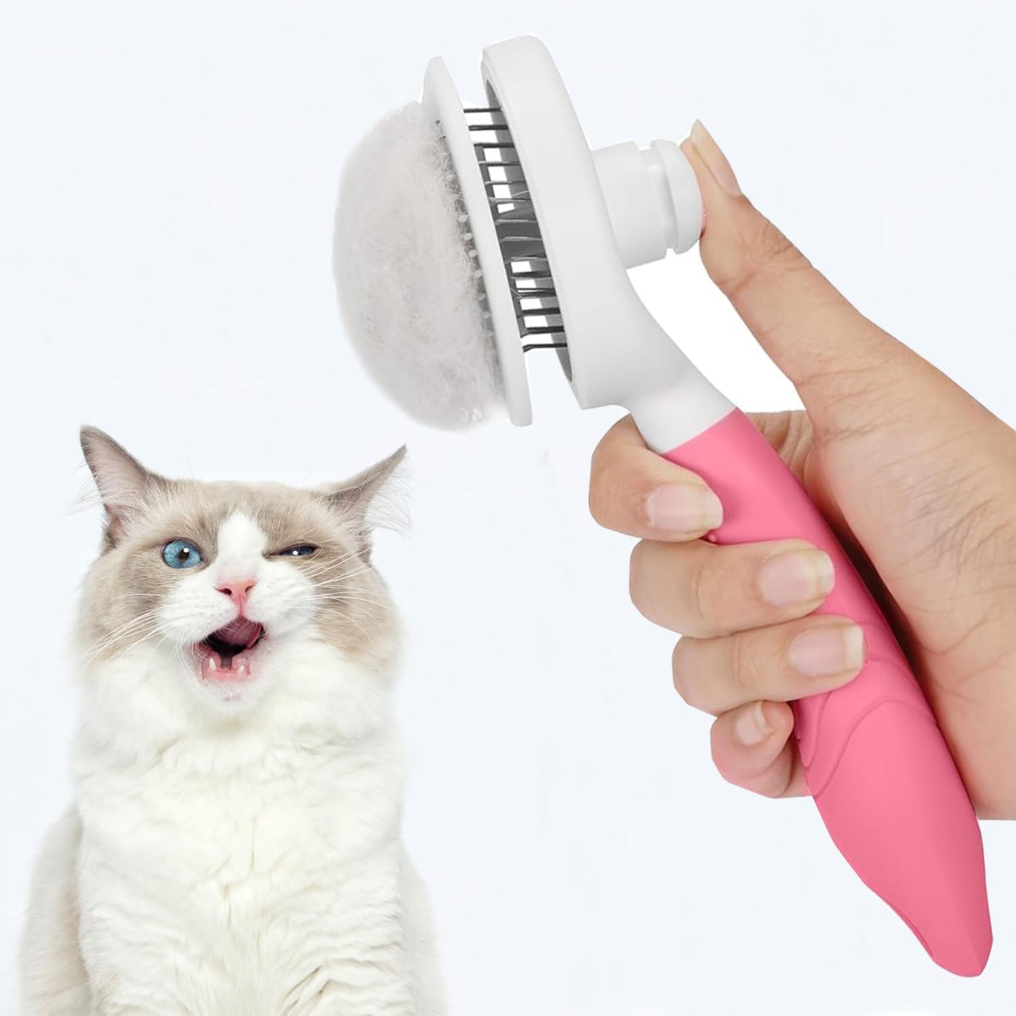 Self-Cleaning Slicker Brush – Easy Deshedding for Cats & Dogs