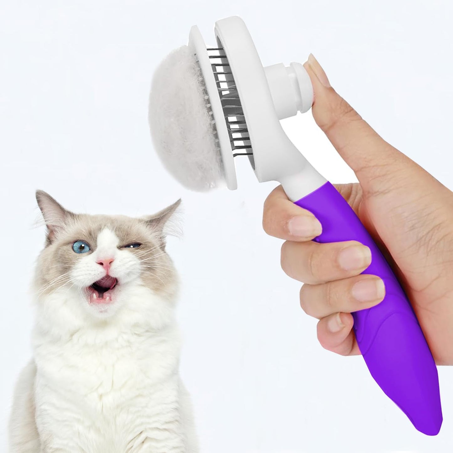 Self-Cleaning Slicker Brush – Easy Deshedding for Cats & Dogs