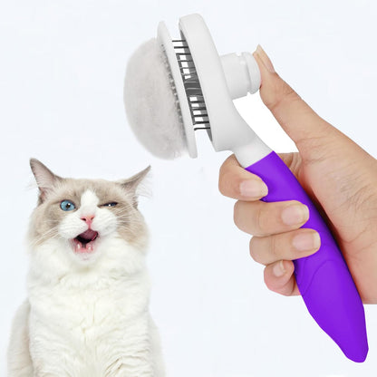 Self-Cleaning Slicker Brush – Easy Deshedding for Cats & Dogs
