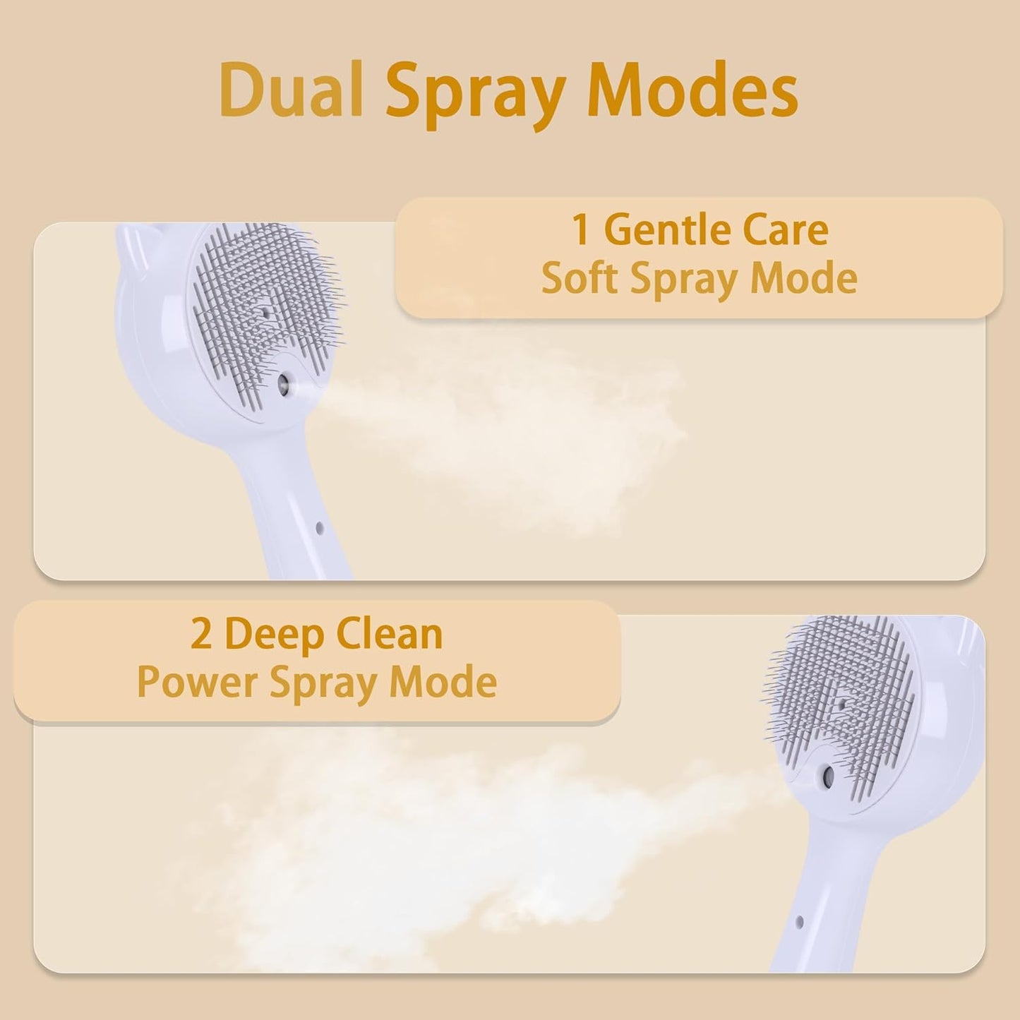 Steam Pet Grooming Brush – Soft Spray Mode