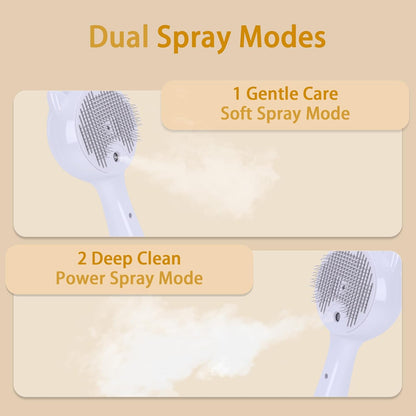 Steam Pet Grooming Brush – Soft Spray Mode