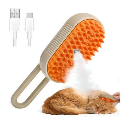 Self-Cleaning Steam Pet Grooming Brush – 4-in-1 Deshedding Tool
