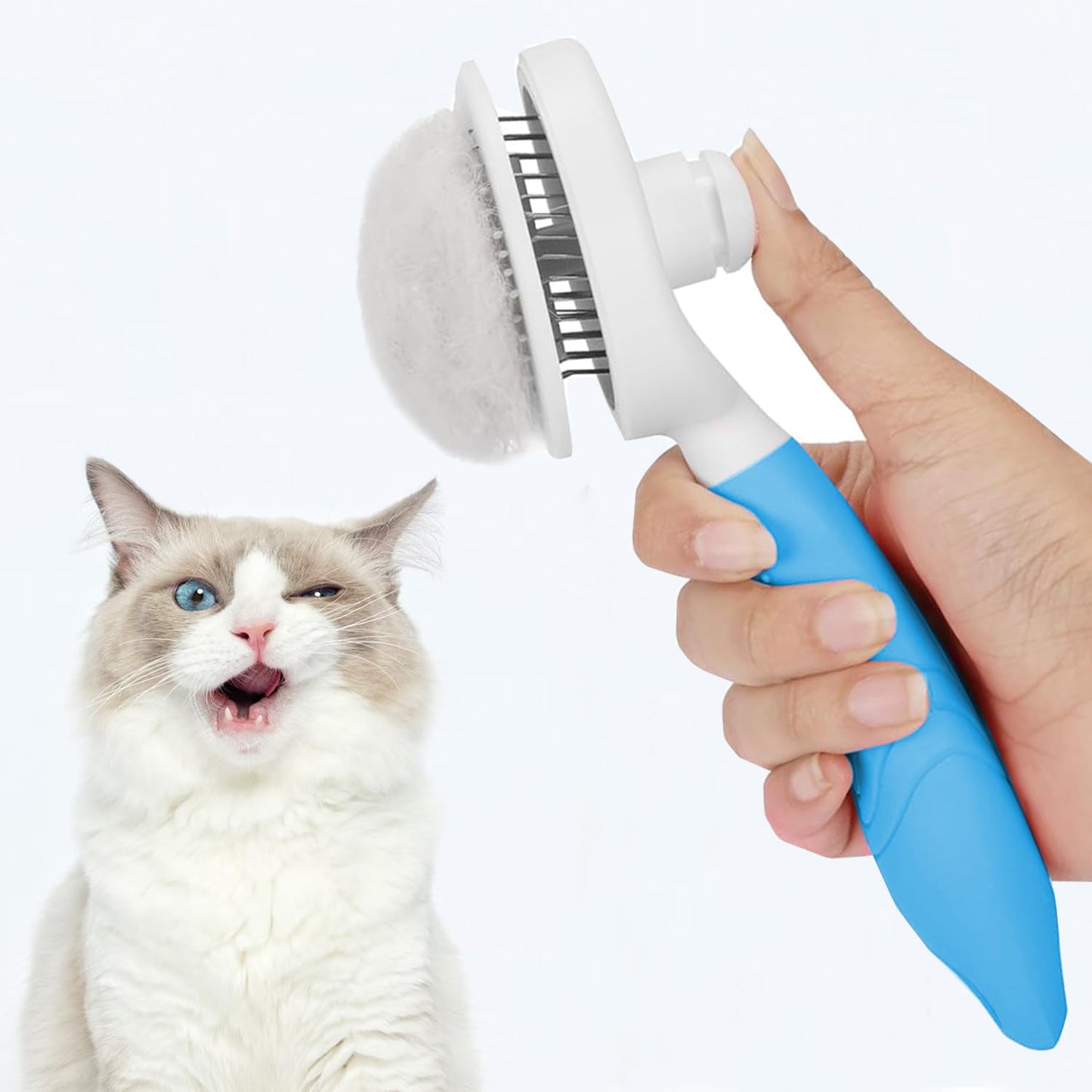 Self-Cleaning Slicker Brush – Easy Deshedding for Cats & Dogs