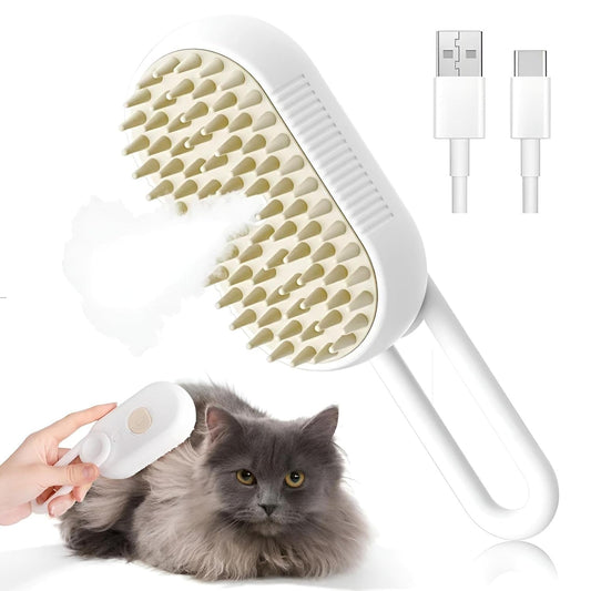 Self-Cleaning Steam Pet Grooming Brush – 4-in-1 Deshedding Tool
