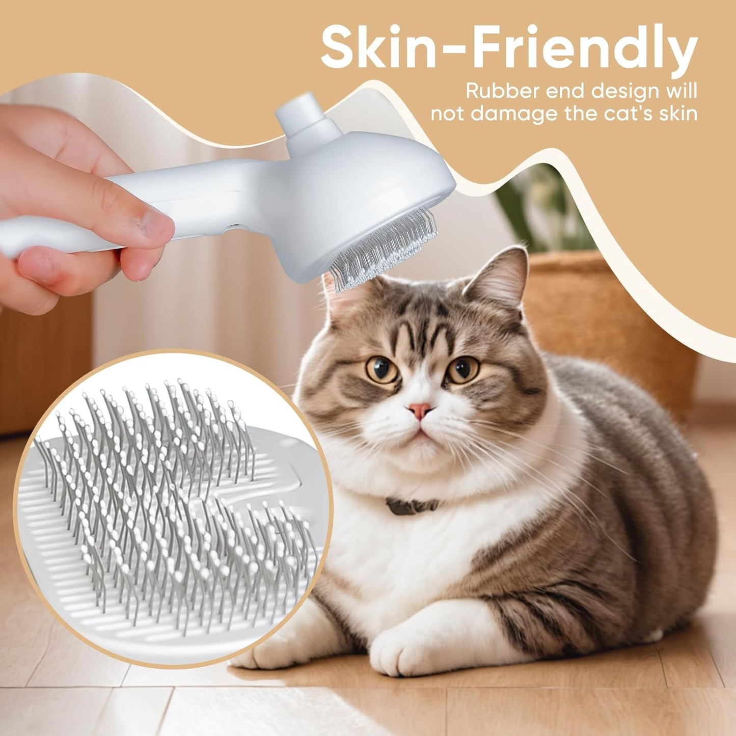 Deep Clean Steam Pet Brush – Gentle Deshedding Tool