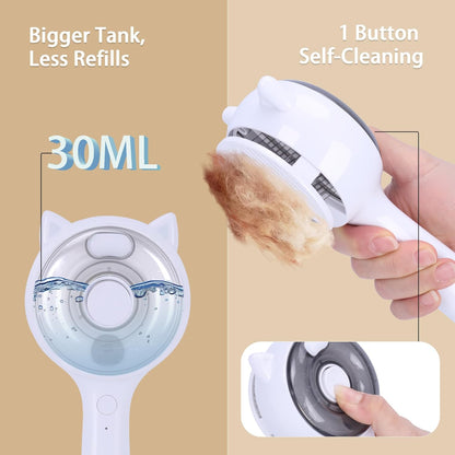 Steam Pet Grooming Brush – Soft Spray Mode