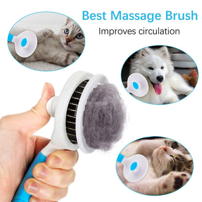 Self-Cleaning Slicker Brush – Easy Deshedding for Cats & Dogs