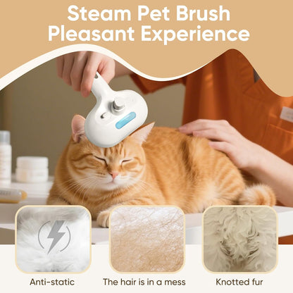 Deep Clean Steam Pet Brush – Gentle Deshedding Tool