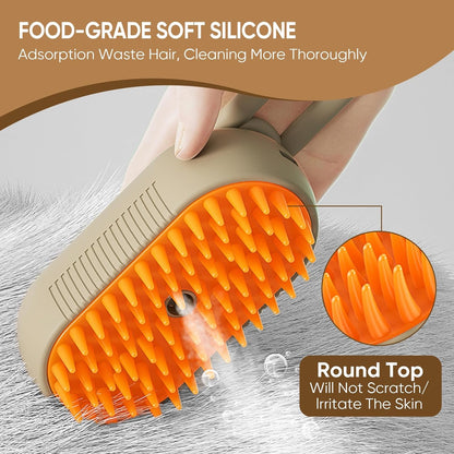 Self-Cleaning Steam Pet Grooming Brush – 4-in-1 Deshedding Tool
