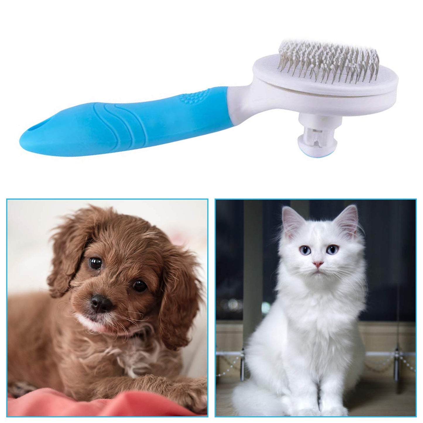 Self-Cleaning Slicker Brush – Easy Deshedding for Cats & Dogs