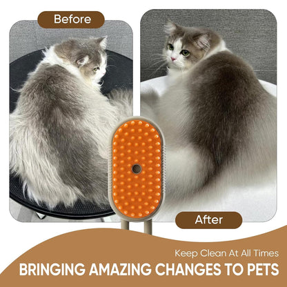 Self-Cleaning Steam Pet Grooming Brush – 4-in-1 Deshedding Tool