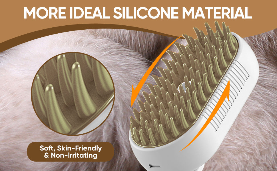 Self-Cleaning Steam Pet Grooming Brush – 4-in-1 Deshedding Tool