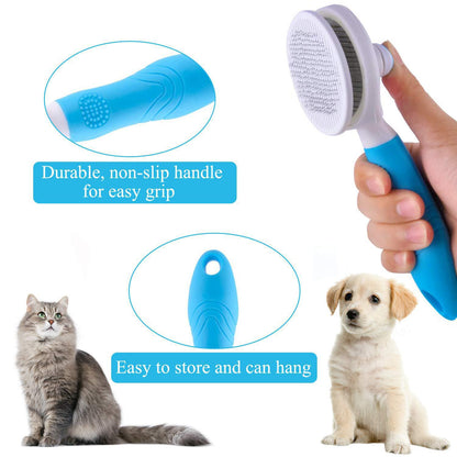 Self-Cleaning Slicker Brush – Easy Deshedding for Cats & Dogs