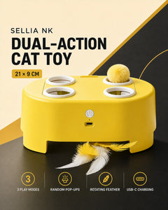 Sellia NK WhiskerQuest interactive cat toy in Sunshine Yellow