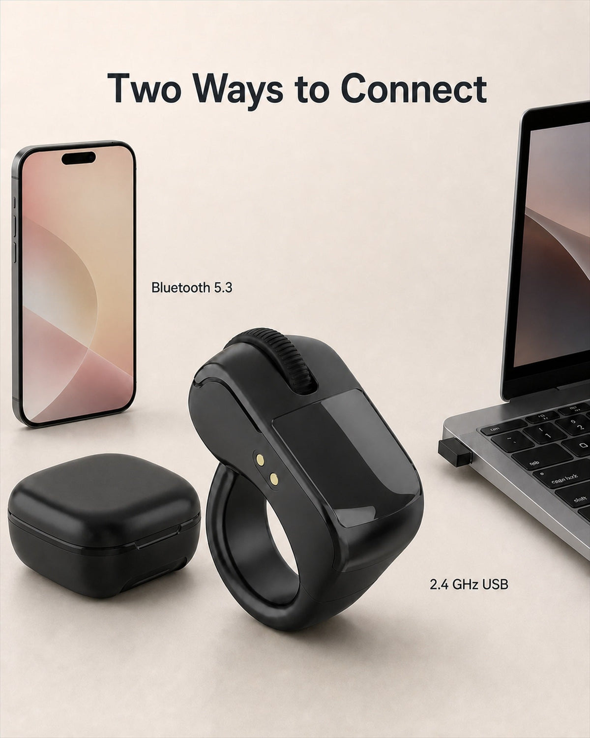Bluetooth 5.3 and 2.4 GHz USB dual-mode connectivity