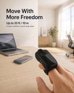 Wireless range up to 33 feet or 10 meters in open conditions