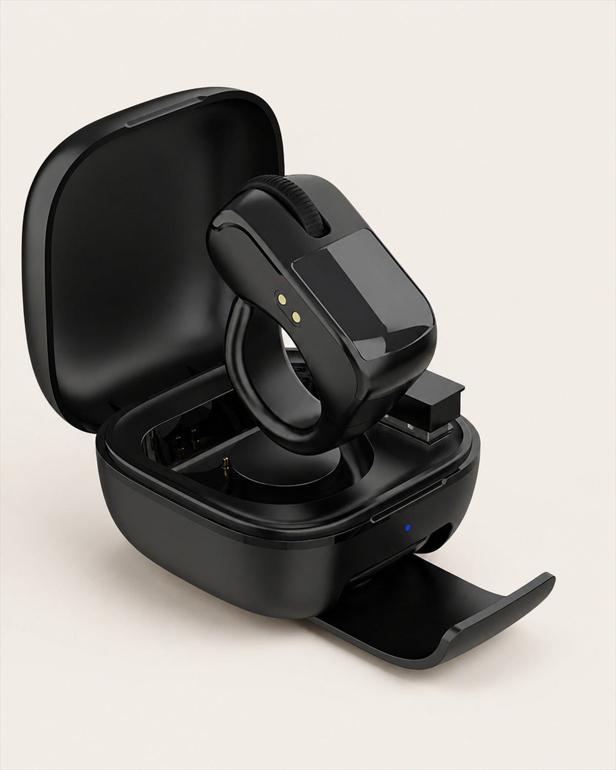 Sellia NK D06 Pro ring mouse and charging case in black