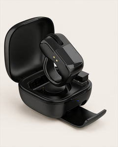 Sellia NK D06 Pro ring mouse and charging case in black