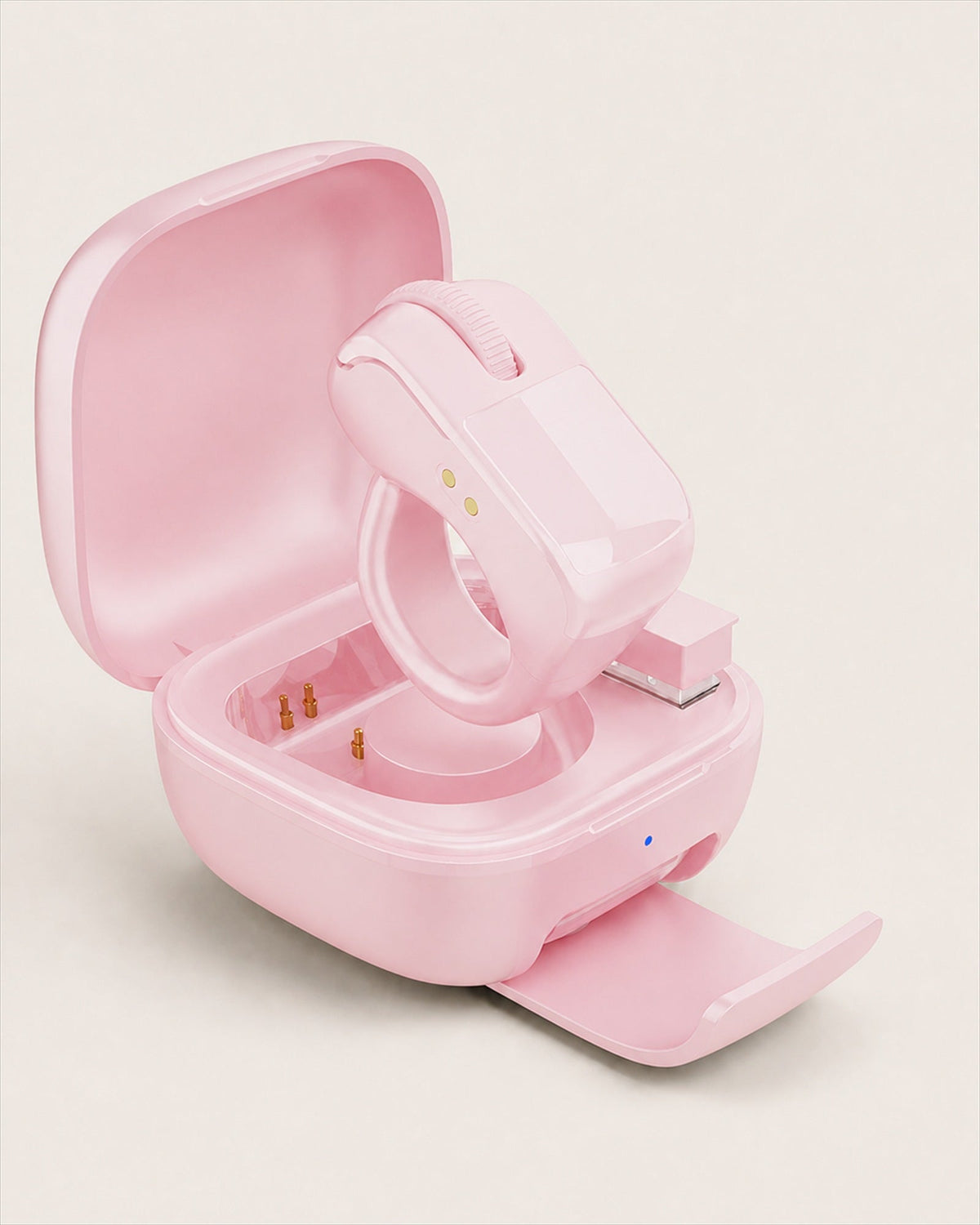 Sellia NK D06 Pro ring mouse and charging case in pink