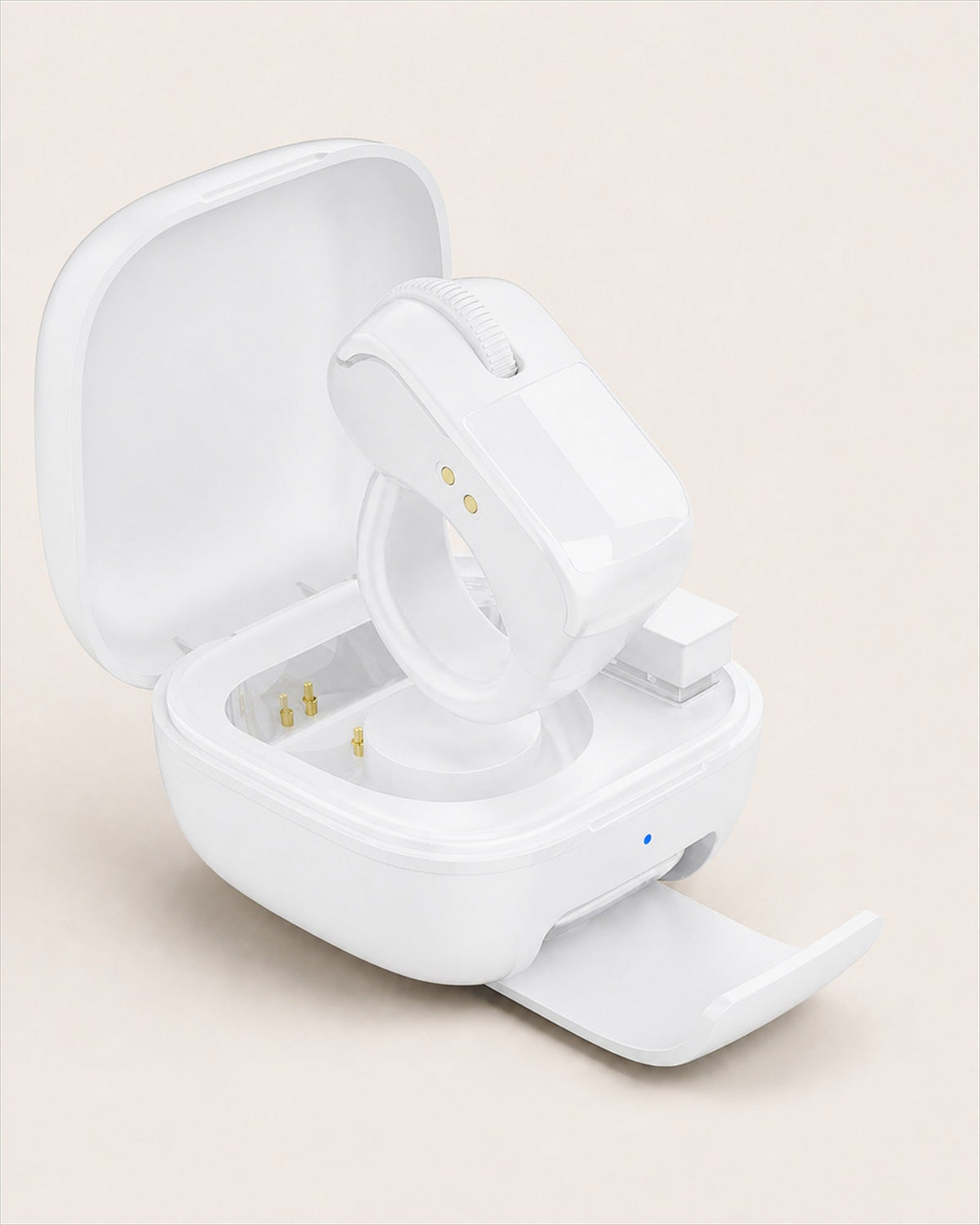 Sellia NK D06 Pro ring mouse and charging case in white