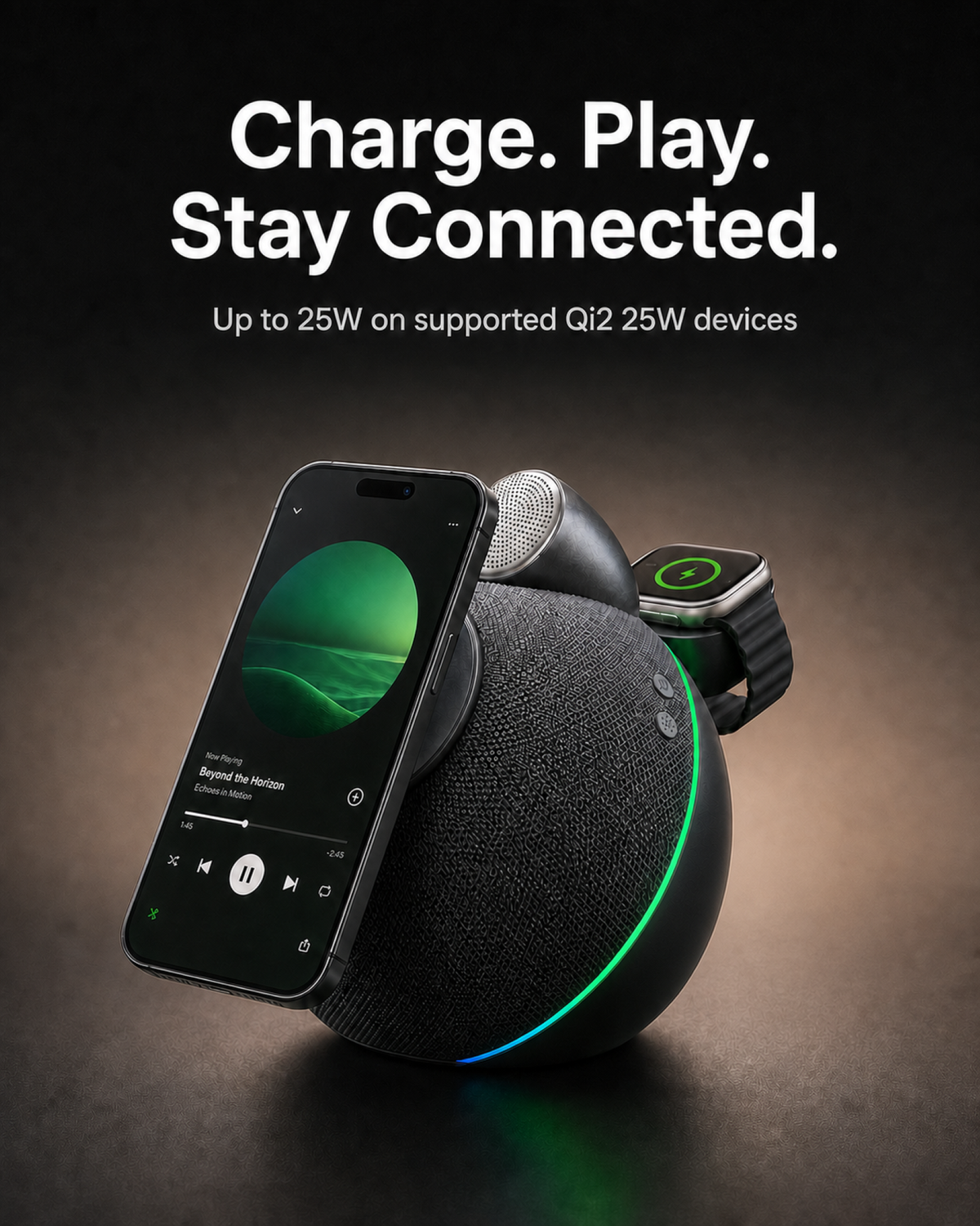 Sellia NK X16 charging a compatible phone and smartwatch